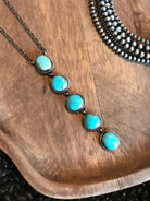 The Arroyo 5 Stone Lariat, 7-Necklaces-Calli Co., Turquoise and Silver Jewelry, Native American Handmade, Zuni Tribe, Navajo Tribe, Brock Texas