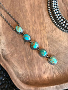 The Arroyo 5 Stone Lariat, 8-Necklaces-Calli Co., Turquoise and Silver Jewelry, Native American Handmade, Zuni Tribe, Navajo Tribe, Brock Texas