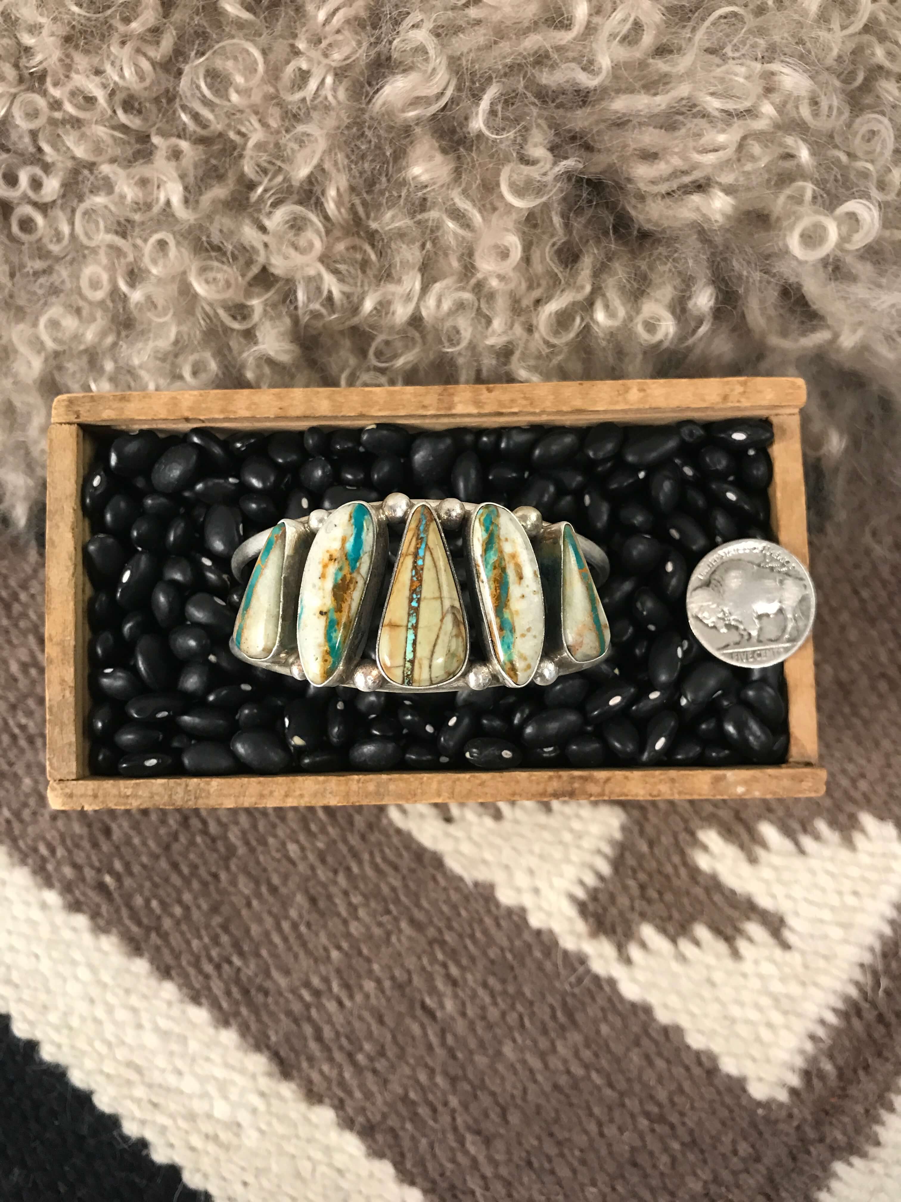 The Sadler Cuff, 15-Bracelets & Cuffs-Calli Co., Turquoise and Silver Jewelry, Native American Handmade, Zuni Tribe, Navajo Tribe, Brock Texas