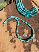 The Elevado Turquoise Necklace, 20"-Necklaces-Calli Co., Turquoise and Silver Jewelry, Native American Handmade, Zuni Tribe, Navajo Tribe, Brock Texas