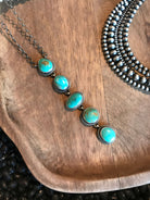 The Arroyo 5 Stone Lariat, 9-Necklaces-Calli Co., Turquoise and Silver Jewelry, Native American Handmade, Zuni Tribe, Navajo Tribe, Brock Texas