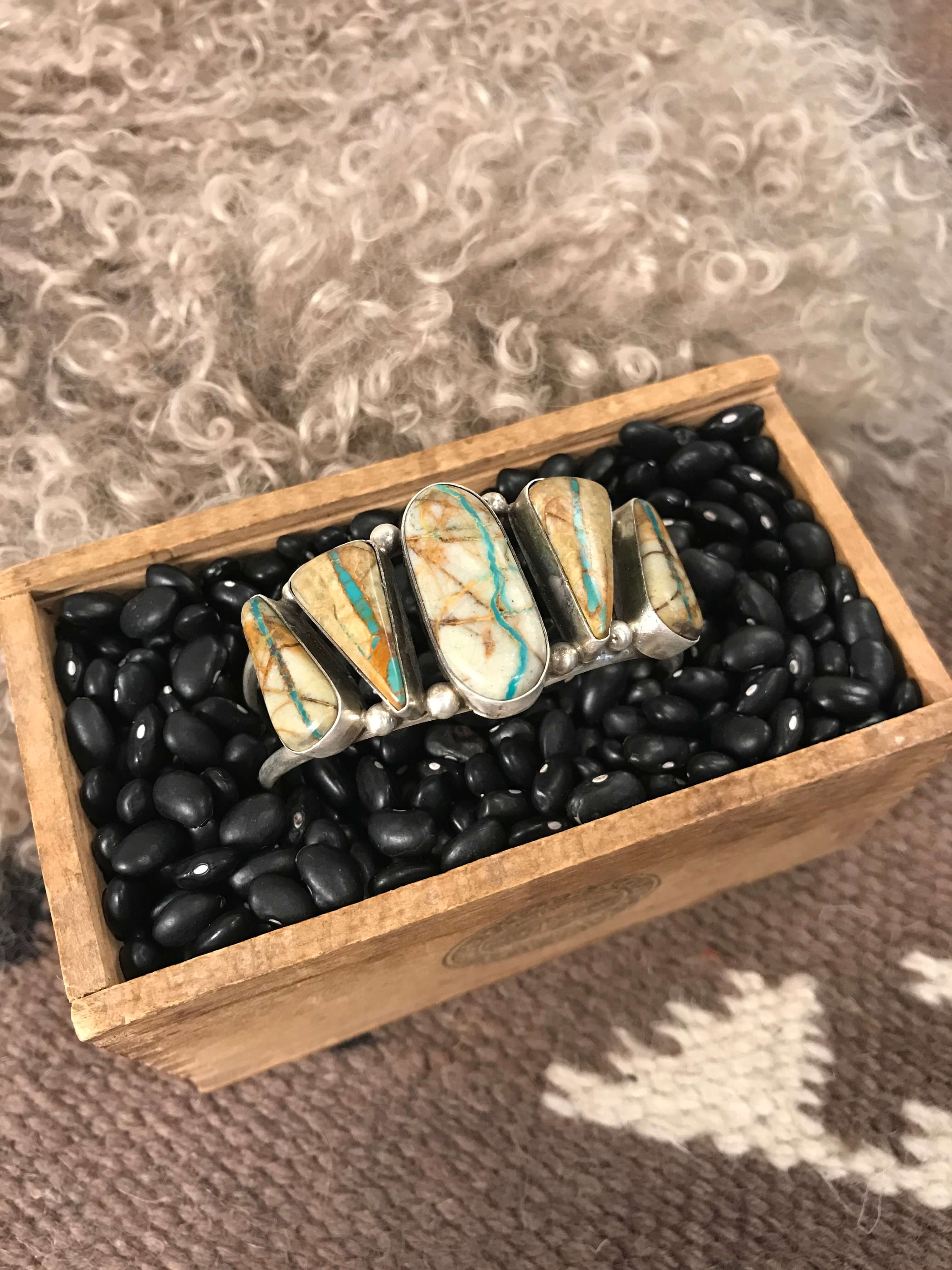 The Sadler Cuff, 16-Bracelets & Cuffs-Calli Co., Turquoise and Silver Jewelry, Native American Handmade, Zuni Tribe, Navajo Tribe, Brock Texas