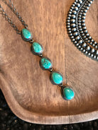 The Arroyo 5 Stone Lariat, 10-Necklaces-Calli Co., Turquoise and Silver Jewelry, Native American Handmade, Zuni Tribe, Navajo Tribe, Brock Texas