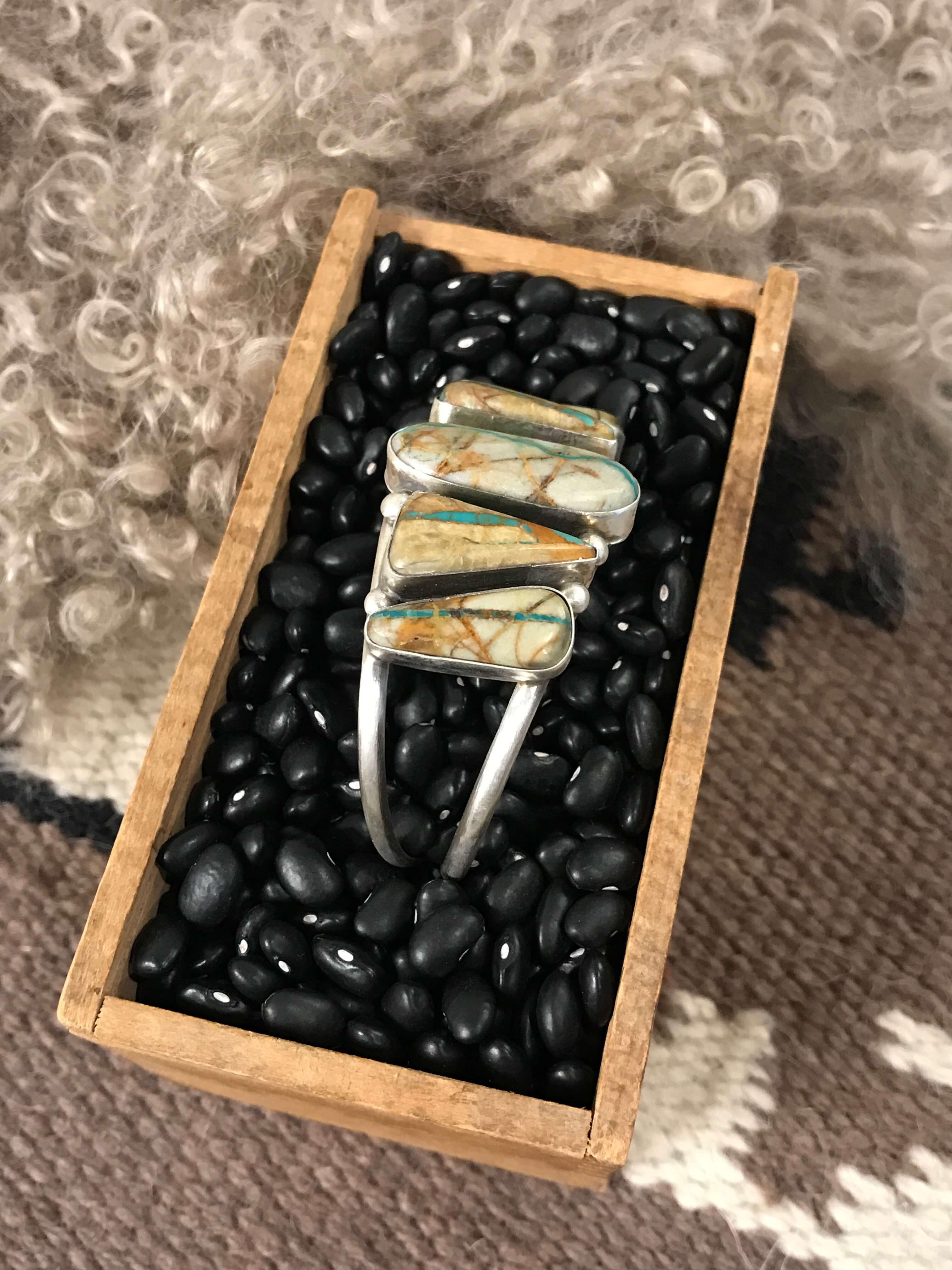 The Sadler Cuff, 16-Bracelets & Cuffs-Calli Co., Turquoise and Silver Jewelry, Native American Handmade, Zuni Tribe, Navajo Tribe, Brock Texas