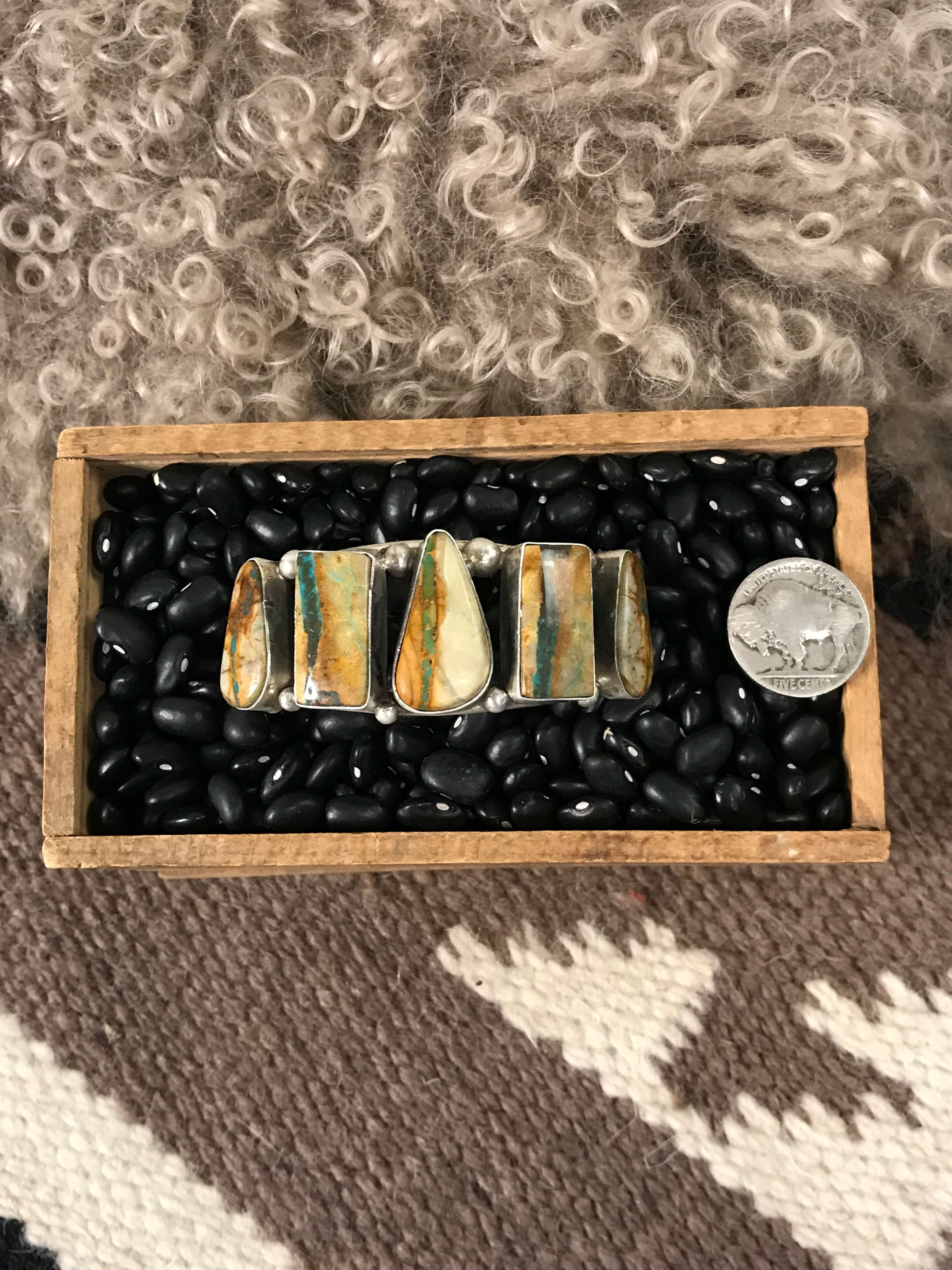 The Sadler Cuff, 18-Bracelets & Cuffs-Calli Co., Turquoise and Silver Jewelry, Native American Handmade, Zuni Tribe, Navajo Tribe, Brock Texas