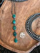 The Arroyo 5 Stone Lariat, 13-Necklaces-Calli Co., Turquoise and Silver Jewelry, Native American Handmade, Zuni Tribe, Navajo Tribe, Brock Texas