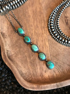 The Arroyo 5 Stone Lariat, 15-Necklaces-Calli Co., Turquoise and Silver Jewelry, Native American Handmade, Zuni Tribe, Navajo Tribe, Brock Texas