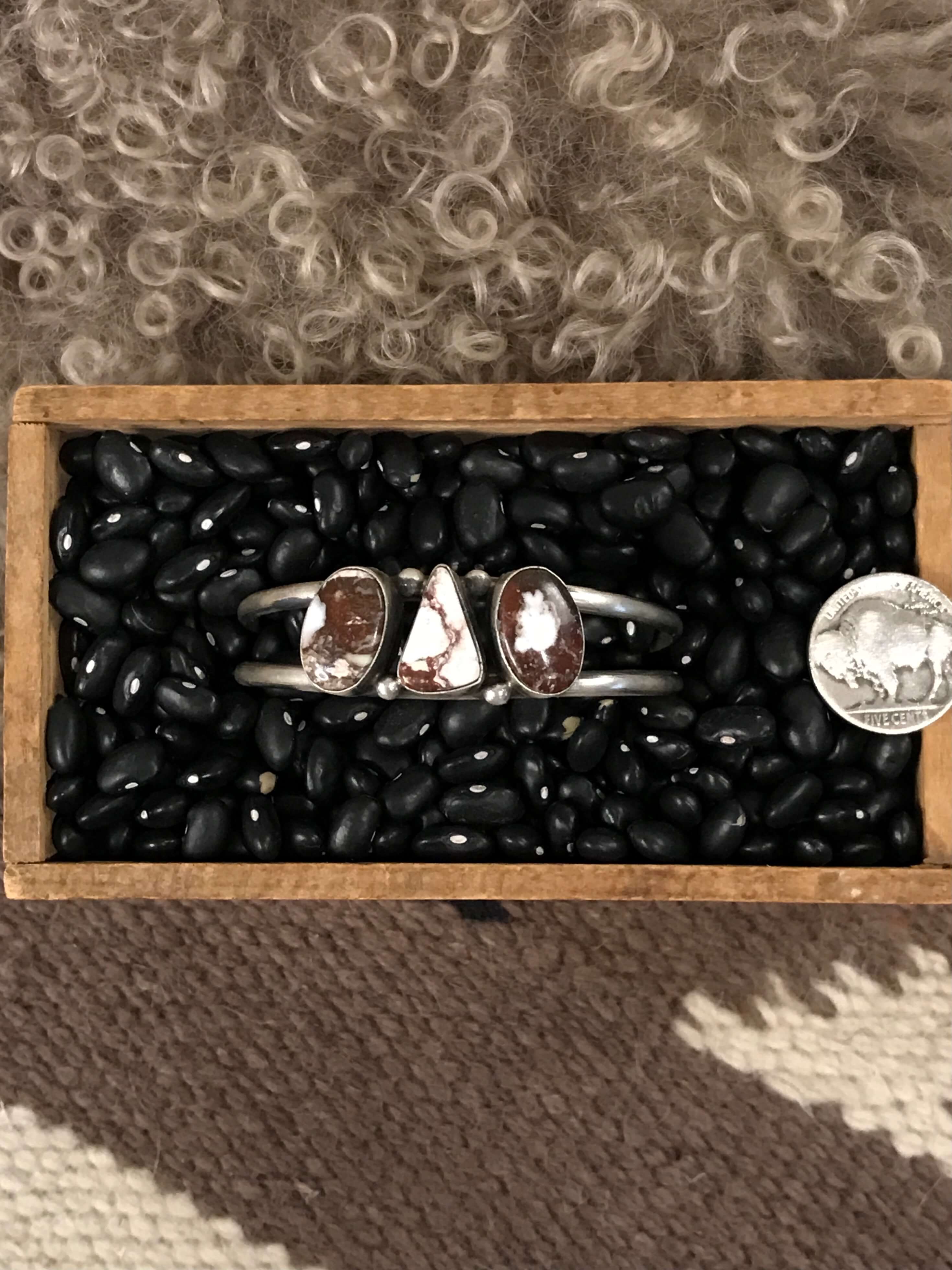 The Triple Stone Cuff, 13-Bracelets & Cuffs-Calli Co., Turquoise and Silver Jewelry, Native American Handmade, Zuni Tribe, Navajo Tribe, Brock Texas