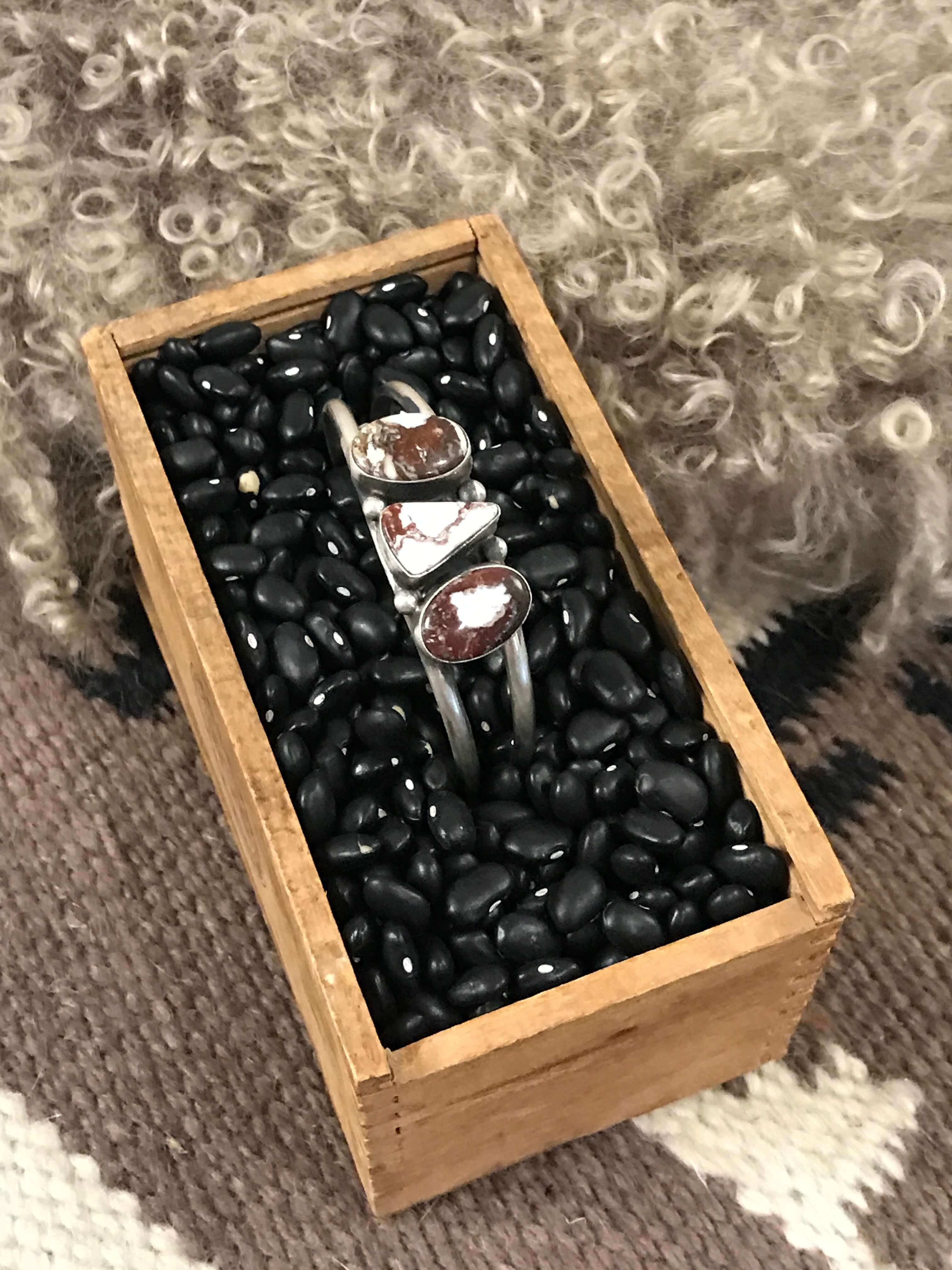 The Triple Stone Cuff, 13-Bracelets & Cuffs-Calli Co., Turquoise and Silver Jewelry, Native American Handmade, Zuni Tribe, Navajo Tribe, Brock Texas