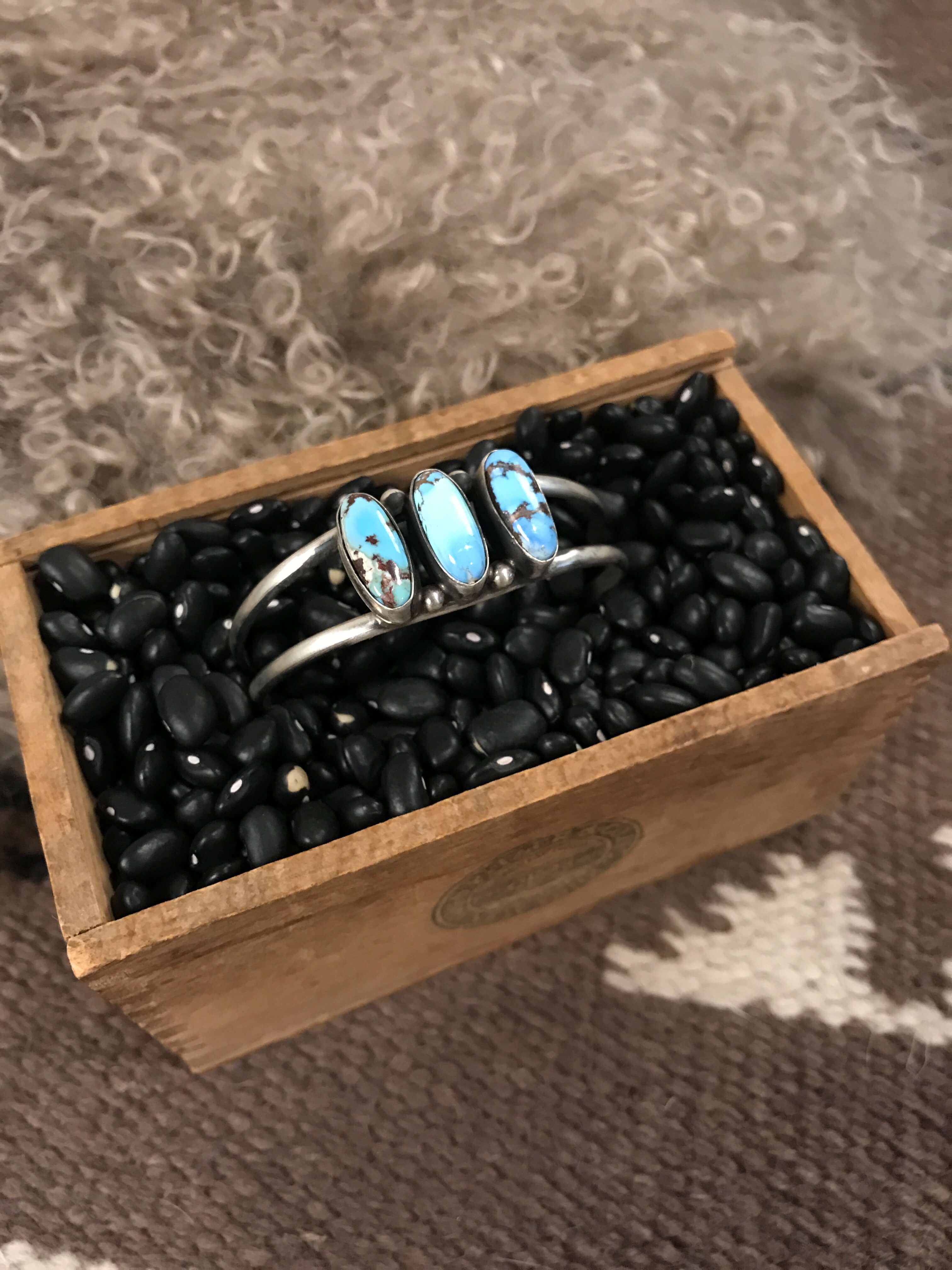 The Triple Stone Cuff, 14-Bracelets & Cuffs-Calli Co., Turquoise and Silver Jewelry, Native American Handmade, Zuni Tribe, Navajo Tribe, Brock Texas