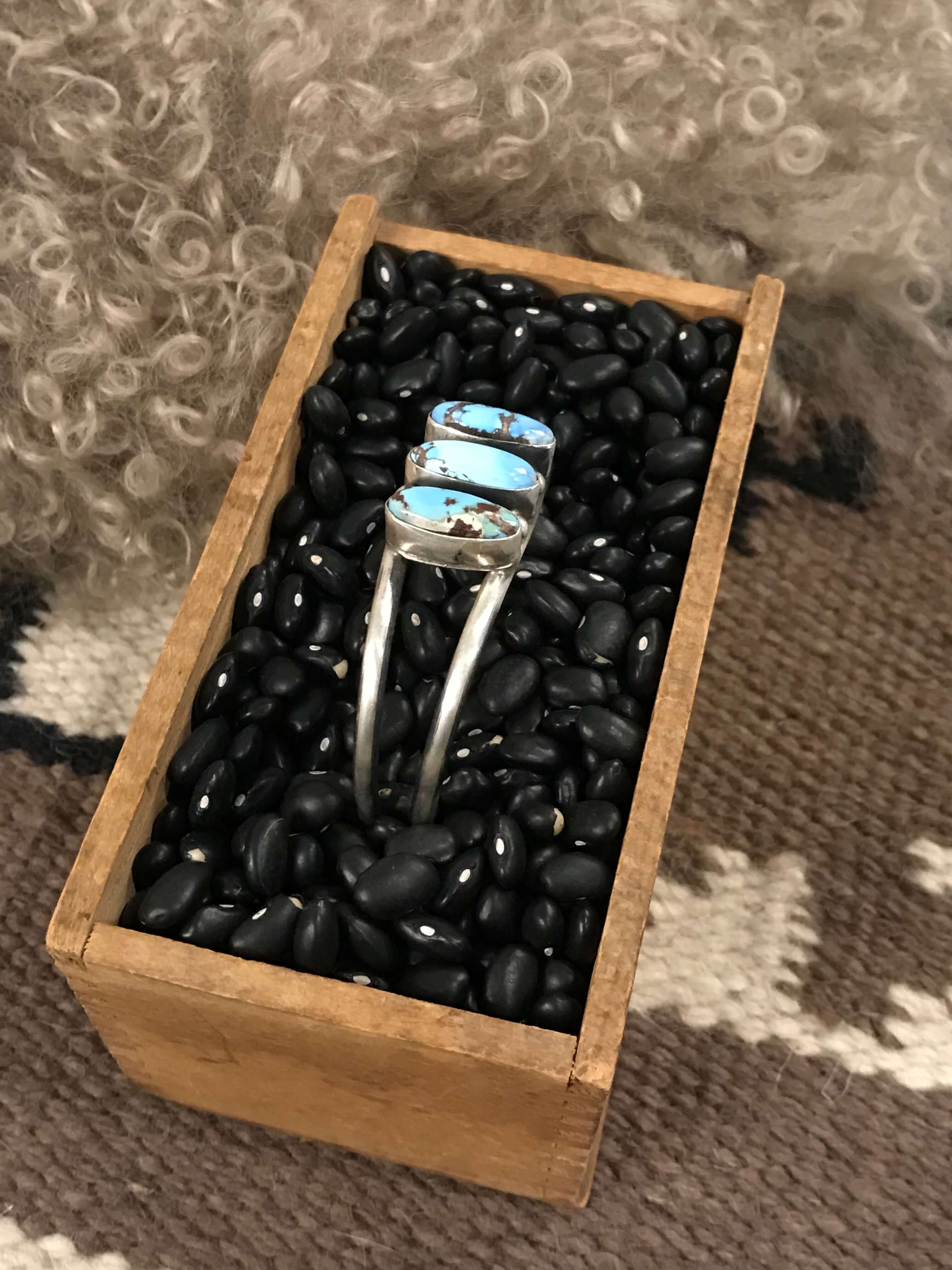 The Triple Stone Cuff, 14-Bracelets & Cuffs-Calli Co., Turquoise and Silver Jewelry, Native American Handmade, Zuni Tribe, Navajo Tribe, Brock Texas