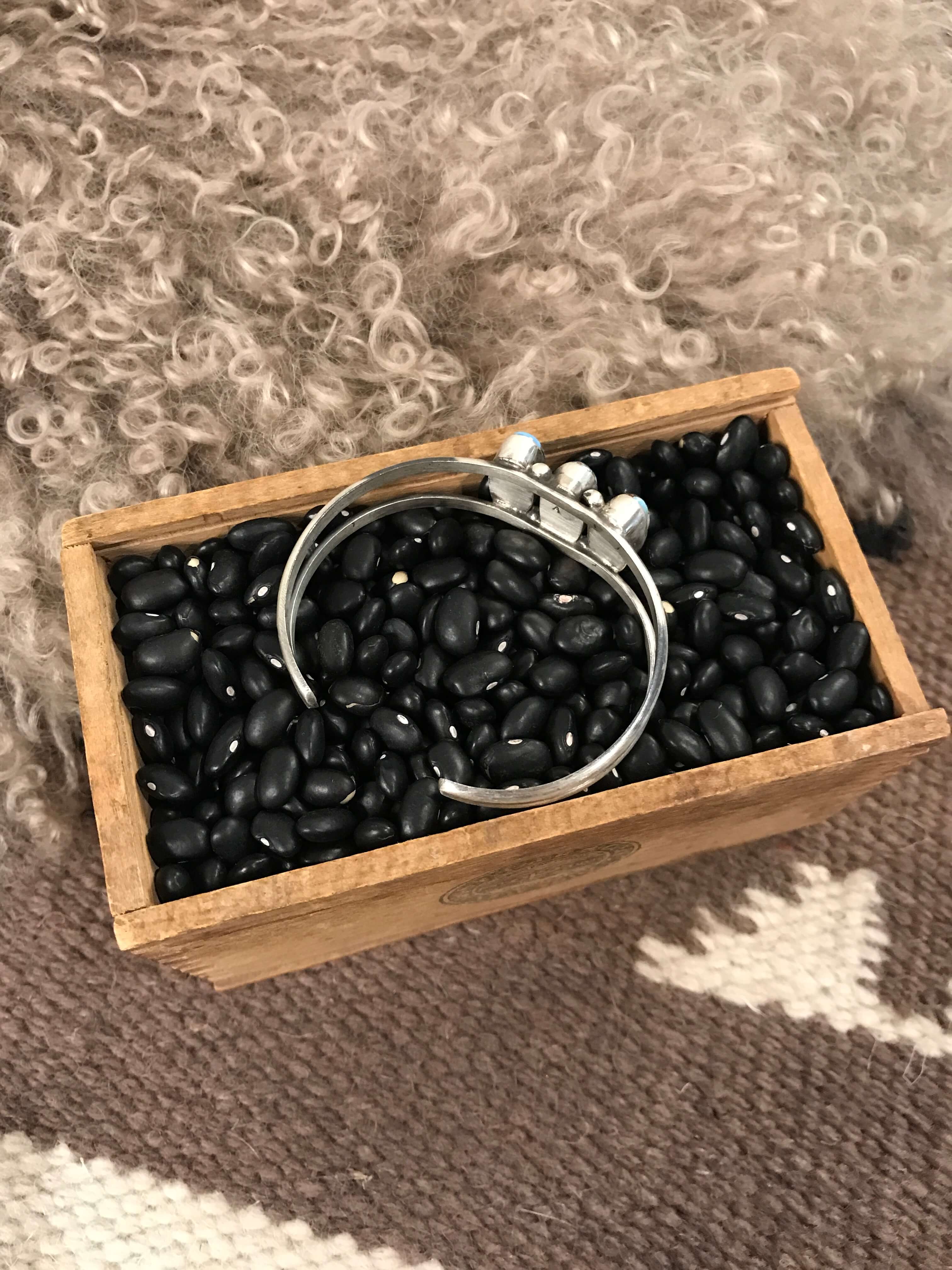 The Triple Stone Cuff, 14-Bracelets & Cuffs-Calli Co., Turquoise and Silver Jewelry, Native American Handmade, Zuni Tribe, Navajo Tribe, Brock Texas