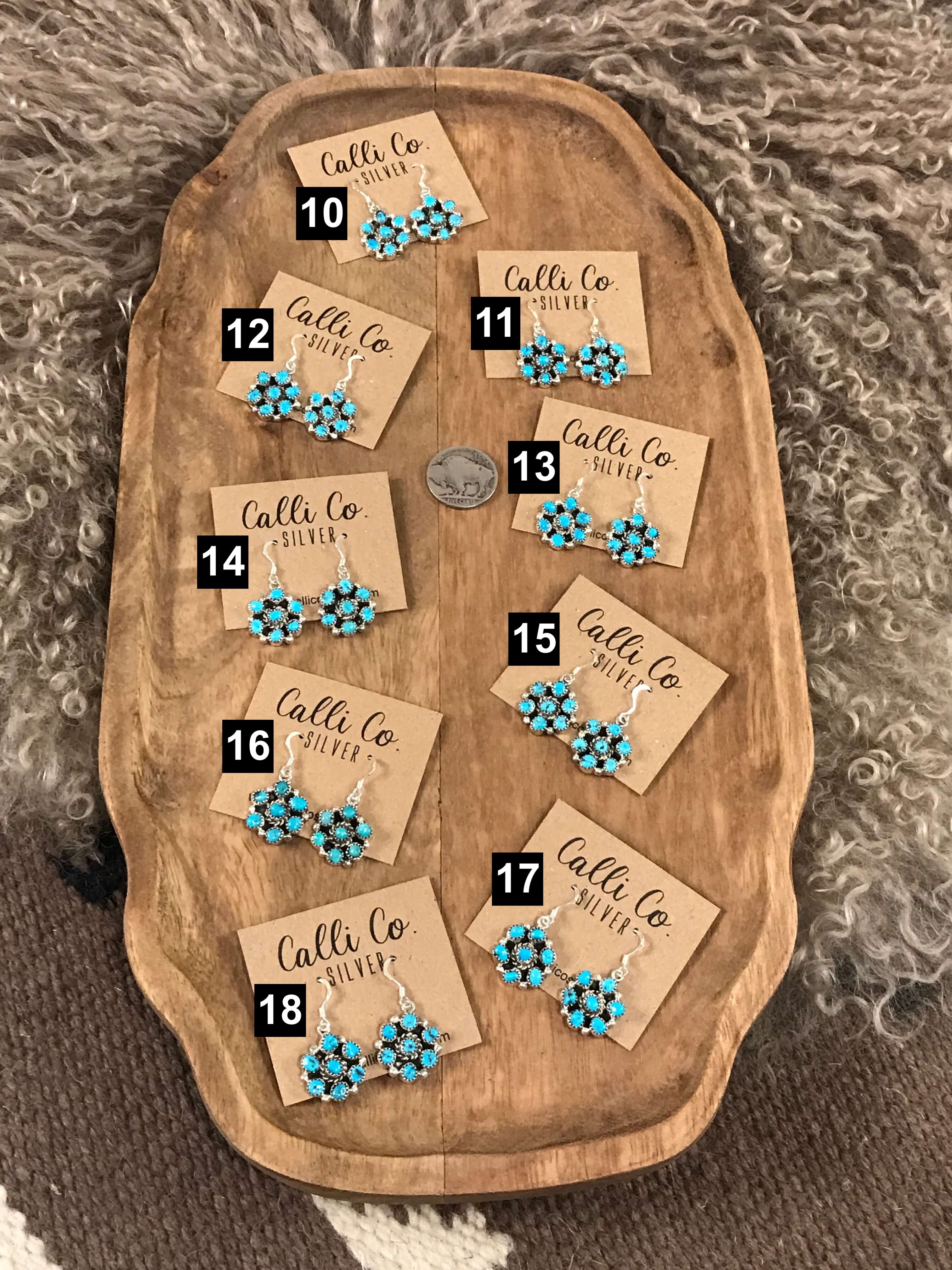 The Prisma Dangle Earrings-Earrings-Calli Co., Turquoise and Silver Jewelry, Native American Handmade, Zuni Tribe, Navajo Tribe, Brock Texas