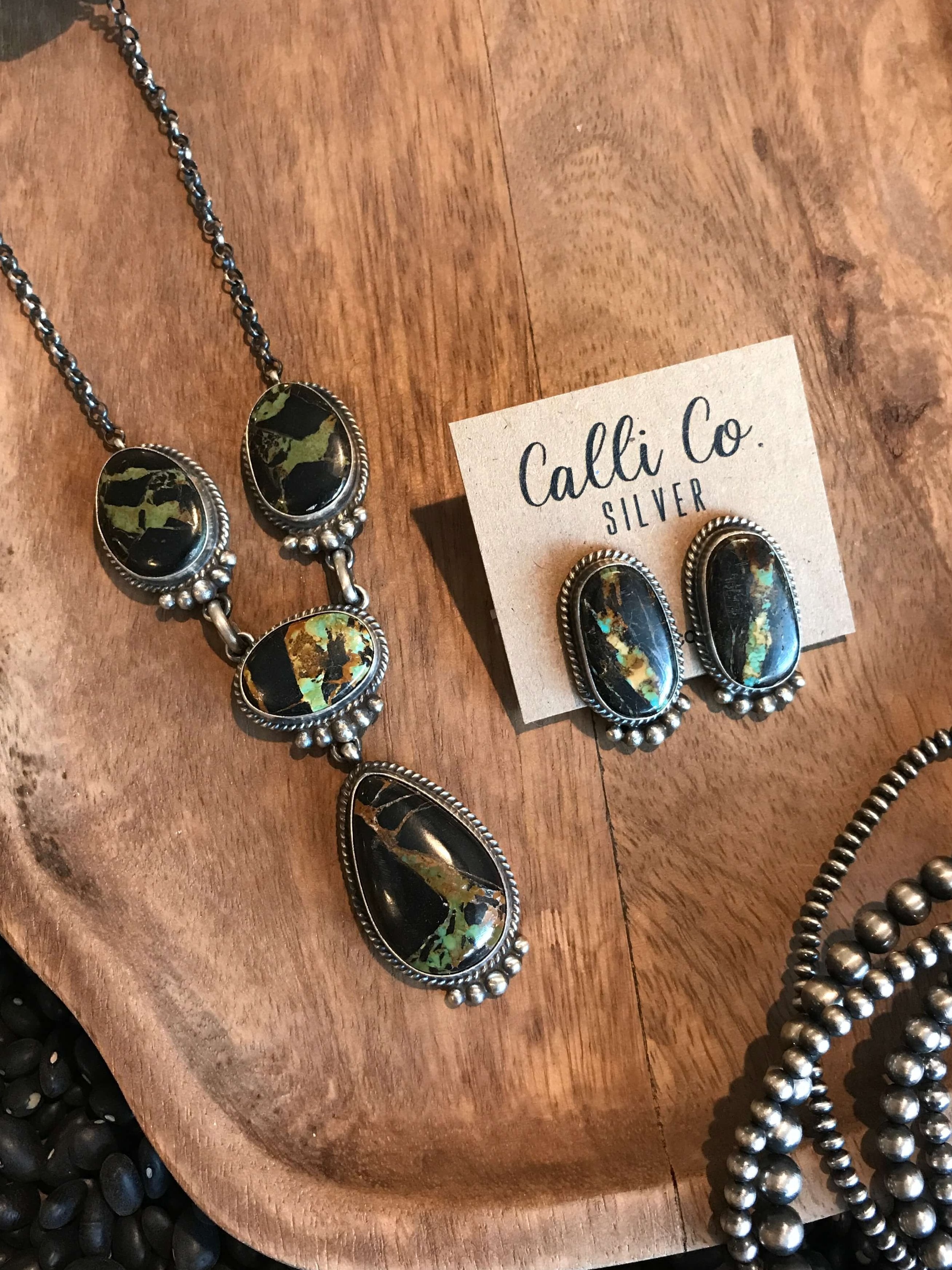 The Black Jack Lariat Necklace Set, 7 – Calli Co. Silver