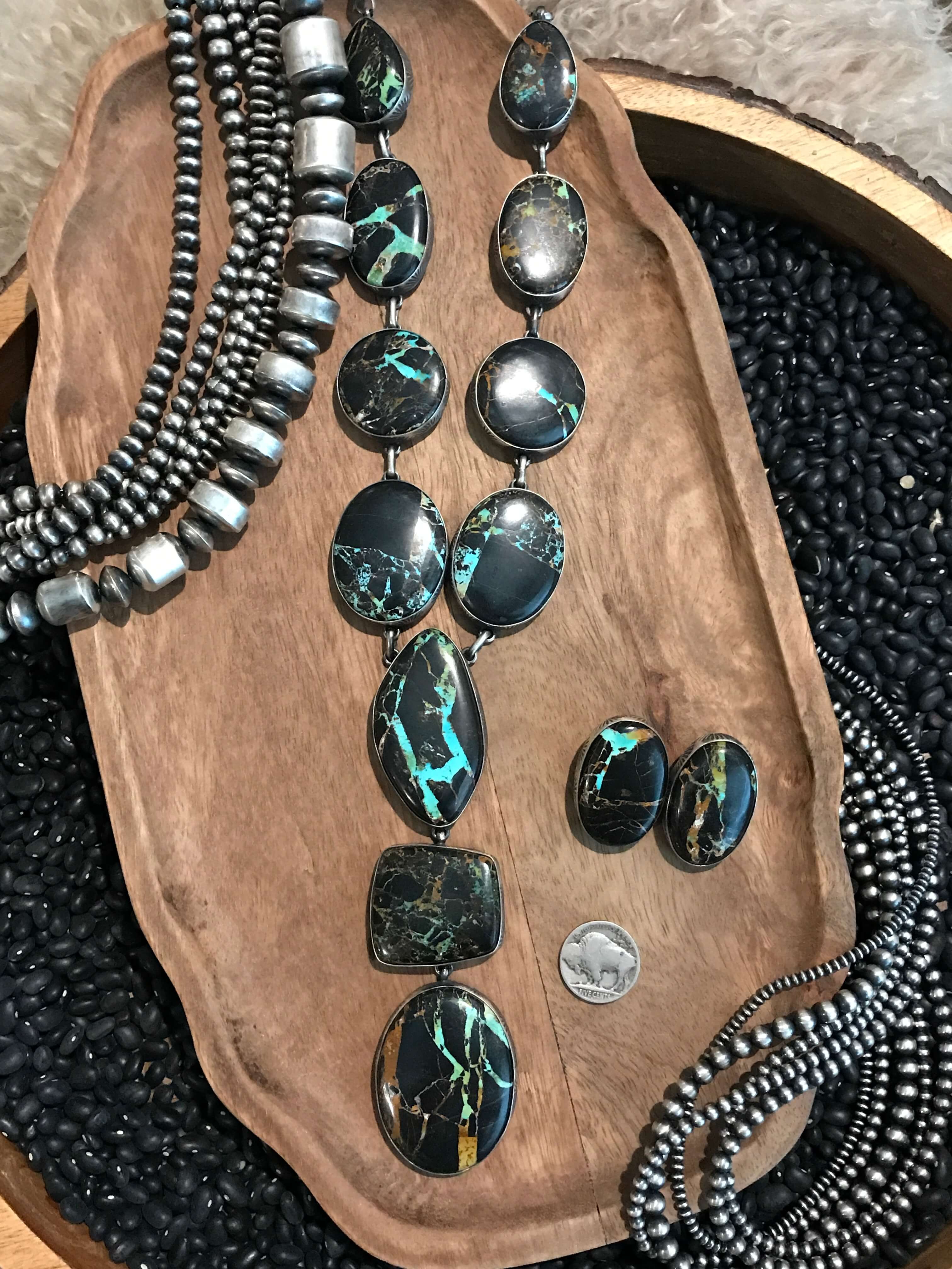 The Missoula Black Jack Lariat Necklace Set – Calli Co. Silver