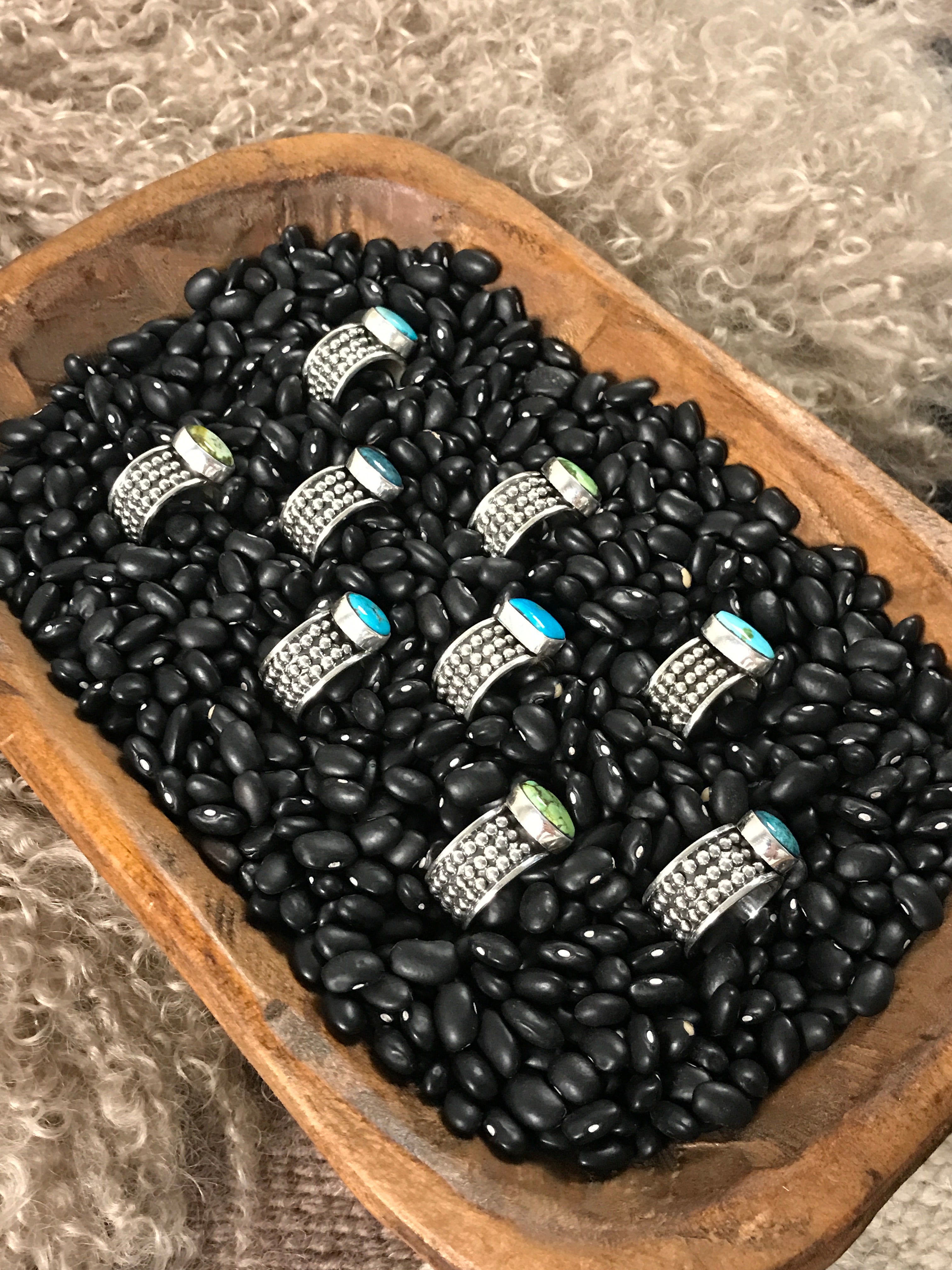 The Thorold Rings-Rings-Calli Co., Turquoise and Silver Jewelry, Native American Handmade, Zuni Tribe, Navajo Tribe, Brock Texas