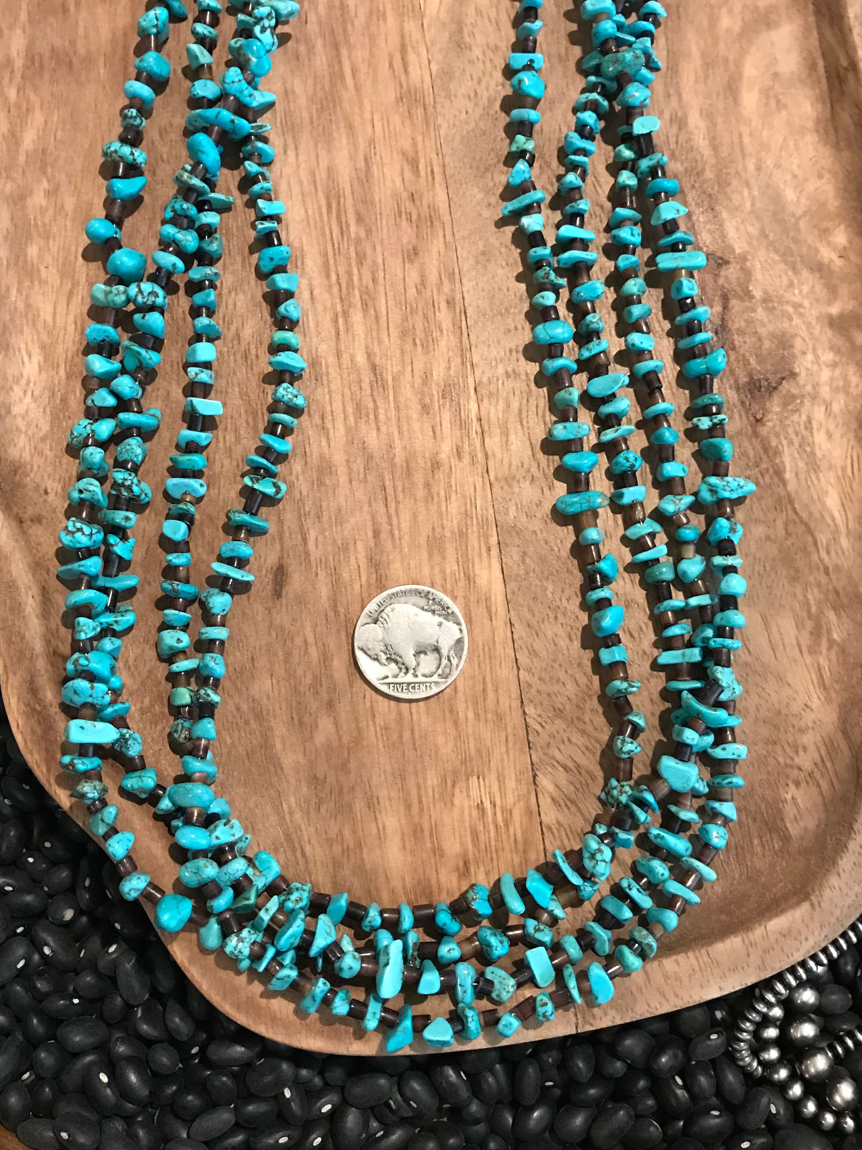 The Constantine Beaded Necklace, 1-Necklaces-Calli Co., Turquoise and Silver Jewelry, Native American Handmade, Zuni Tribe, Navajo Tribe, Brock Texas