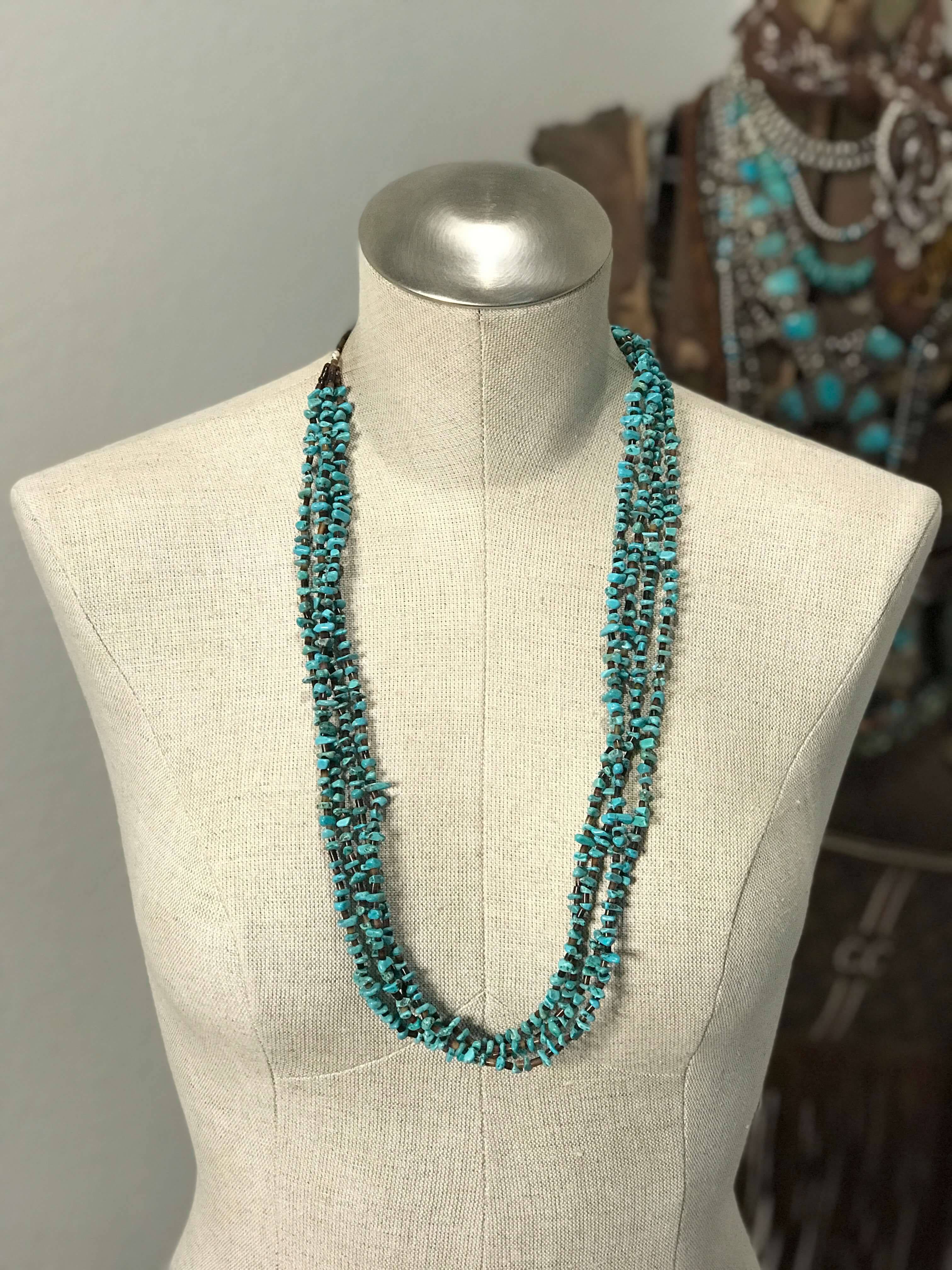 The Constantine Beaded Necklace, 2-Necklaces-Calli Co., Turquoise and Silver Jewelry, Native American Handmade, Zuni Tribe, Navajo Tribe, Brock Texas