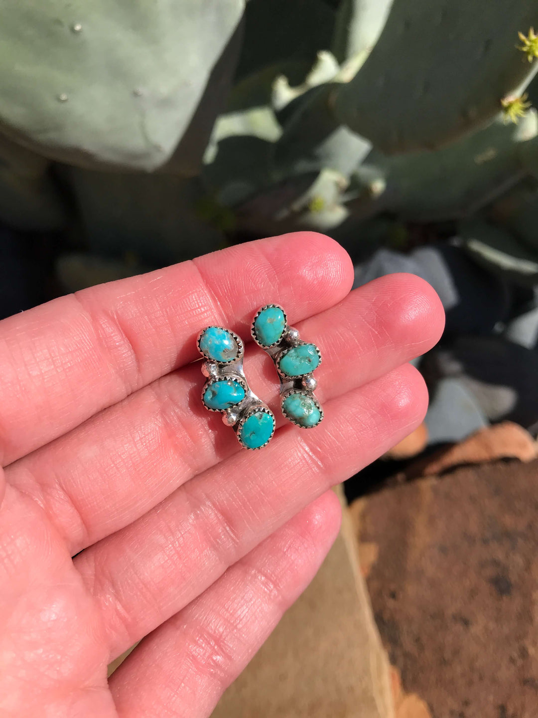 The Willow Creek Earrings, 2-Earrings-Calli Co., Turquoise and Silver Jewelry, Native American Handmade, Zuni Tribe, Navajo Tribe, Brock Texas