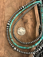 The Cara Triple Strand Necklace-Necklaces-Calli Co., Turquoise and Silver Jewelry, Native American Handmade, Zuni Tribe, Navajo Tribe, Brock Texas