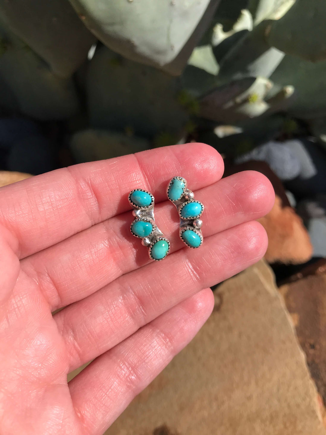The Willow Creek Earrings, 4-Earrings-Calli Co., Turquoise and Silver Jewelry, Native American Handmade, Zuni Tribe, Navajo Tribe, Brock Texas