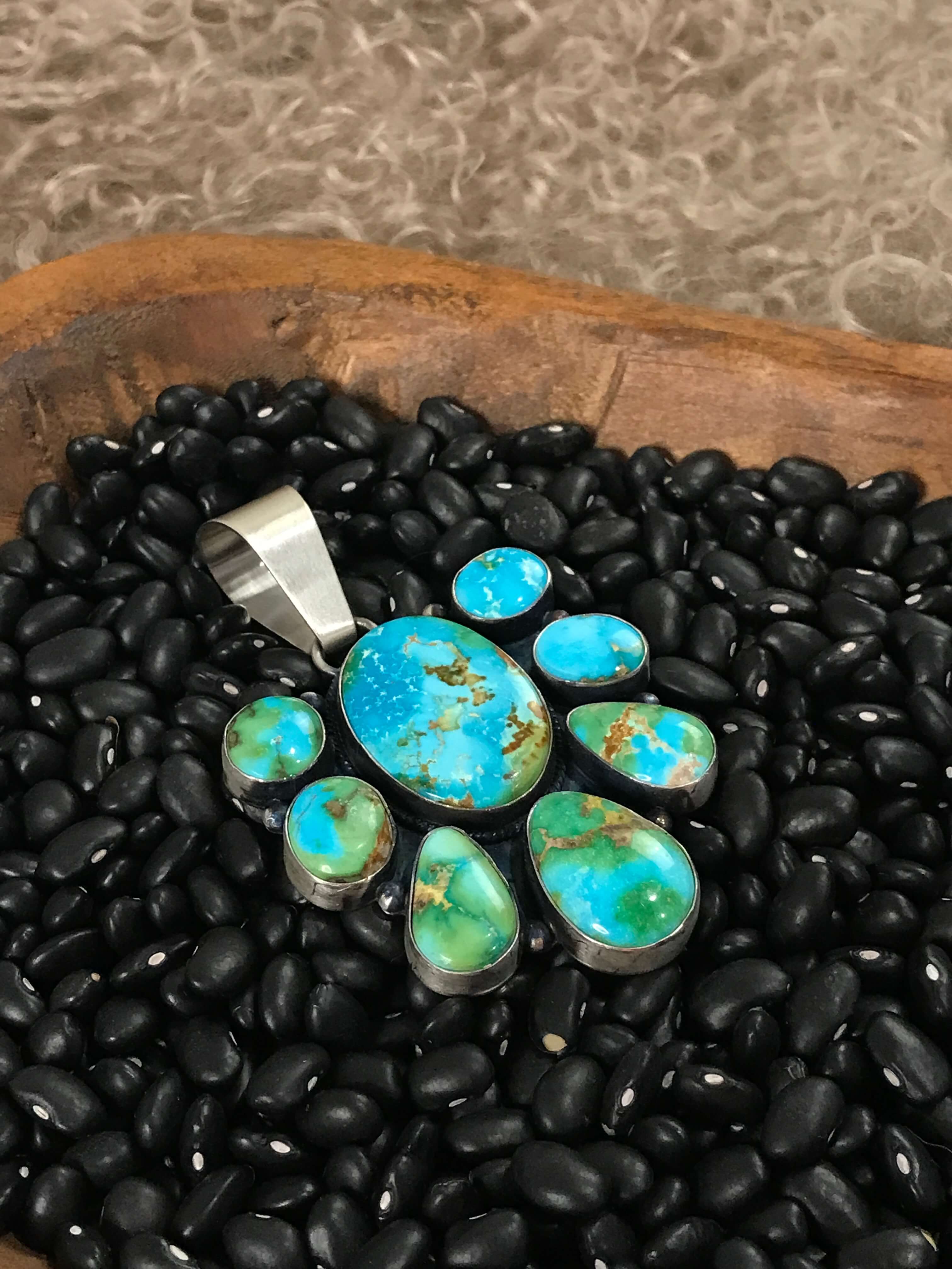 The Ezzi Pendant-Pendants-Calli Co., Turquoise and Silver Jewelry, Native American Handmade, Zuni Tribe, Navajo Tribe, Brock Texas