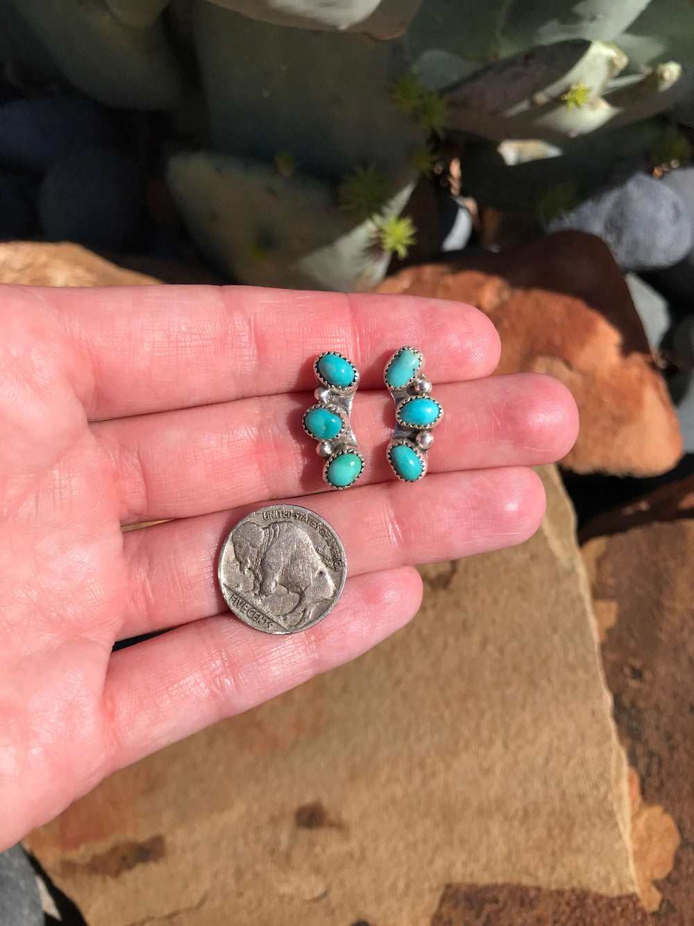 The Willow Creek Earrings, 4-Earrings-Calli Co., Turquoise and Silver Jewelry, Native American Handmade, Zuni Tribe, Navajo Tribe, Brock Texas