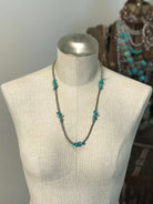 The Klien Necklace in Turquoise, 24"-Necklaces-Calli Co., Turquoise and Silver Jewelry, Native American Handmade, Zuni Tribe, Navajo Tribe, Brock Texas