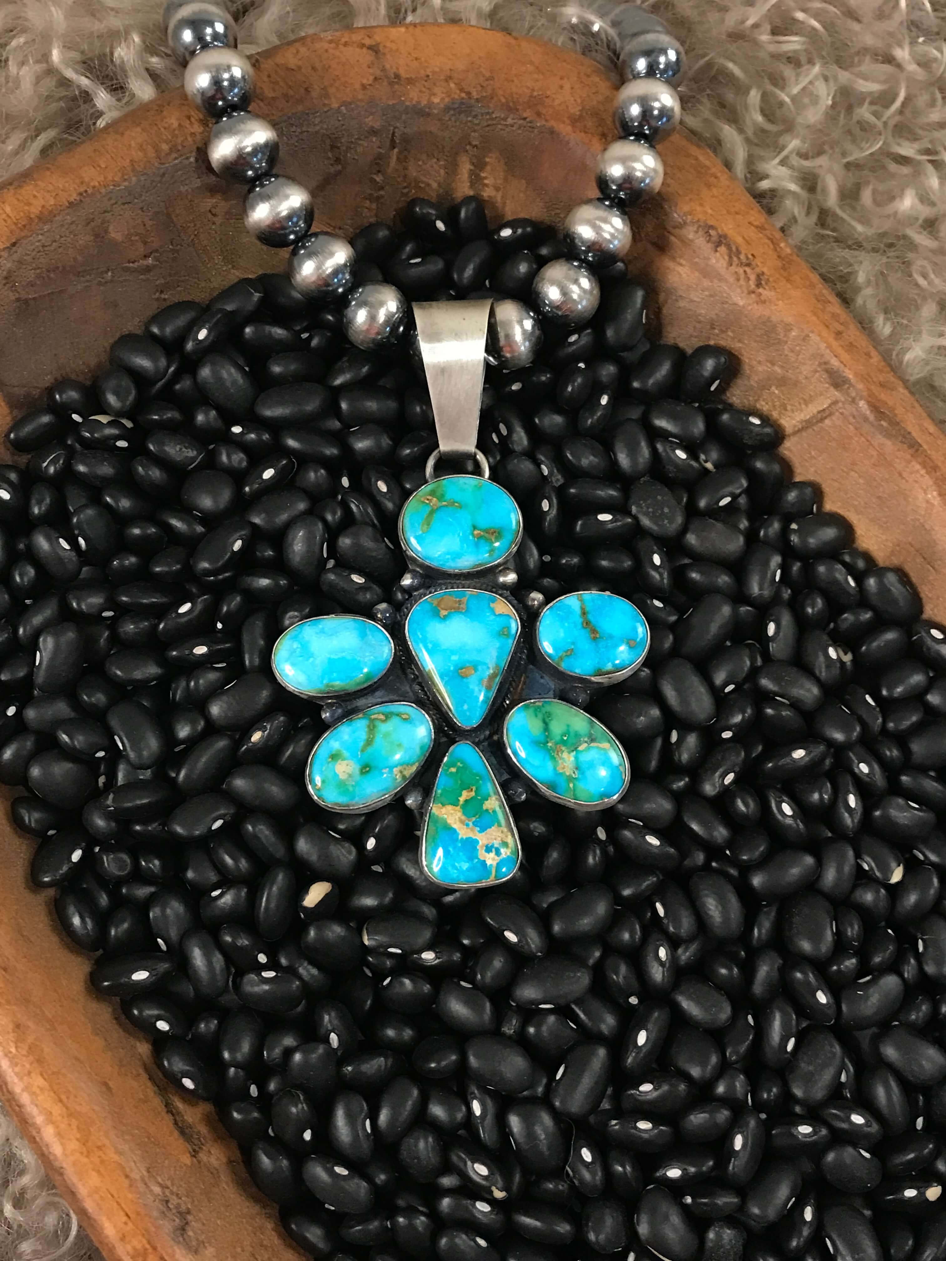 The Enow Pendant-Pendants-Calli Co., Turquoise and Silver Jewelry, Native American Handmade, Zuni Tribe, Navajo Tribe, Brock Texas