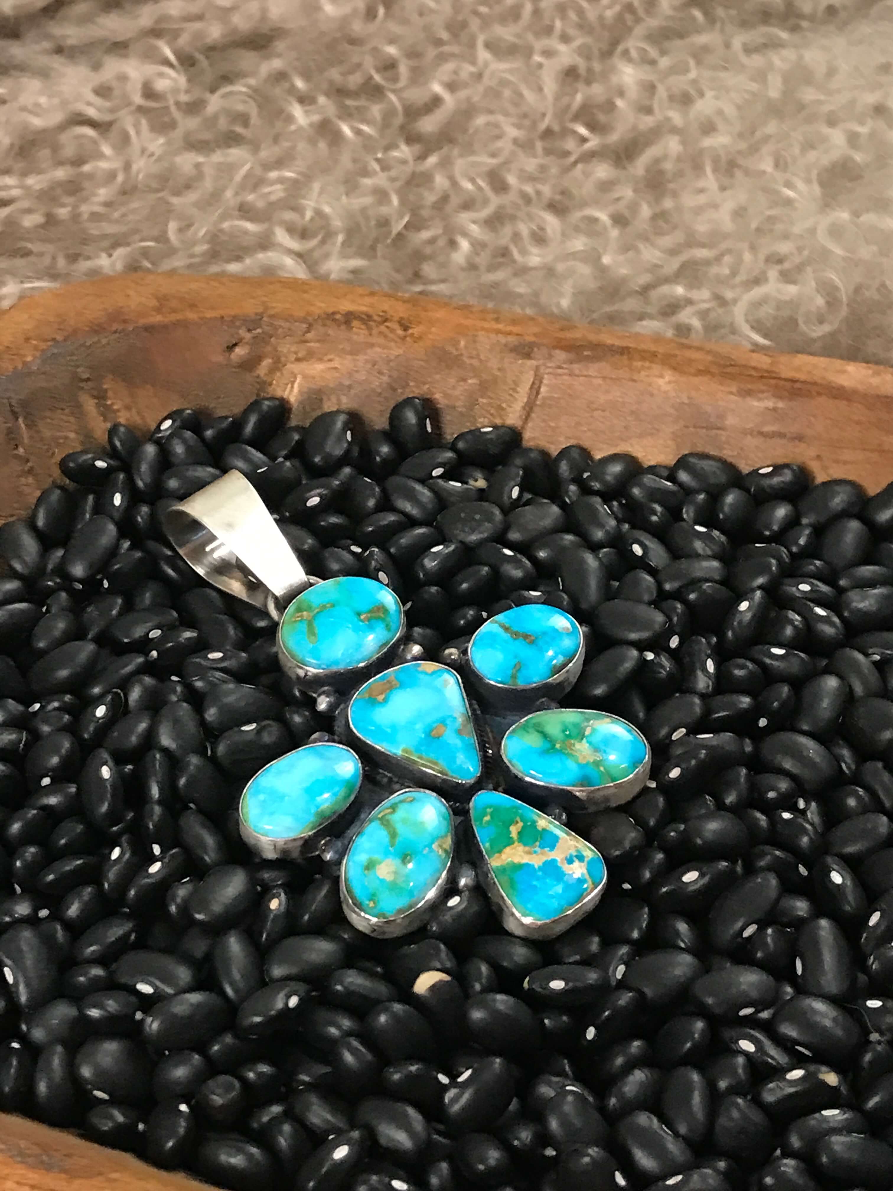 The Enow Pendant-Pendants-Calli Co., Turquoise and Silver Jewelry, Native American Handmade, Zuni Tribe, Navajo Tribe, Brock Texas