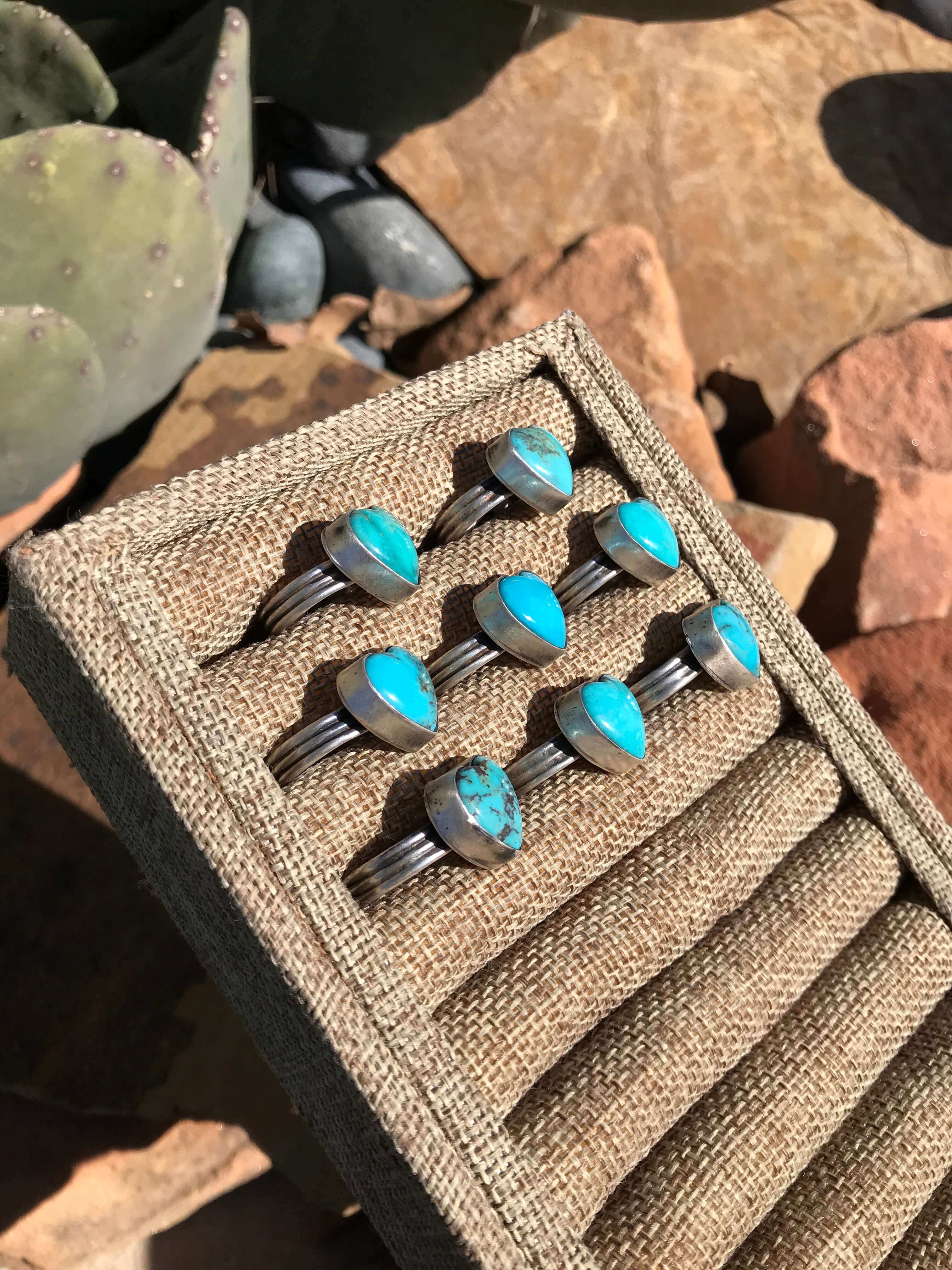 The Triplet Heart Ring-Rings-Calli Co., Turquoise and Silver Jewelry, Native American Handmade, Zuni Tribe, Navajo Tribe, Brock Texas