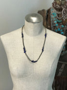 The Klien Necklace in Lapis, 25"-Necklaces-Calli Co., Turquoise and Silver Jewelry, Native American Handmade, Zuni Tribe, Navajo Tribe, Brock Texas