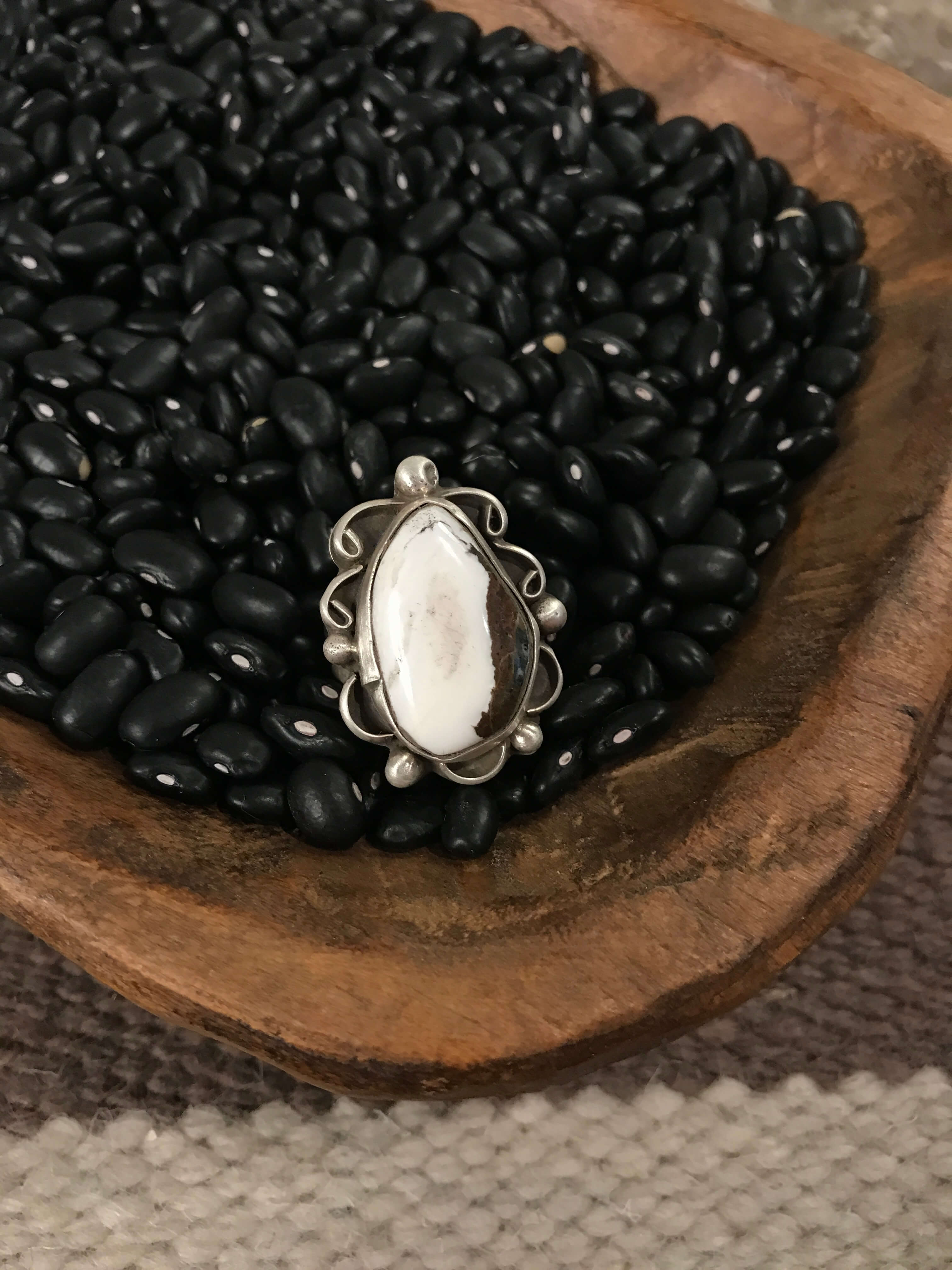 The Byrne Ring, Sz. 7.5-Rings-Calli Co., Turquoise and Silver Jewelry, Native American Handmade, Zuni Tribe, Navajo Tribe, Brock Texas