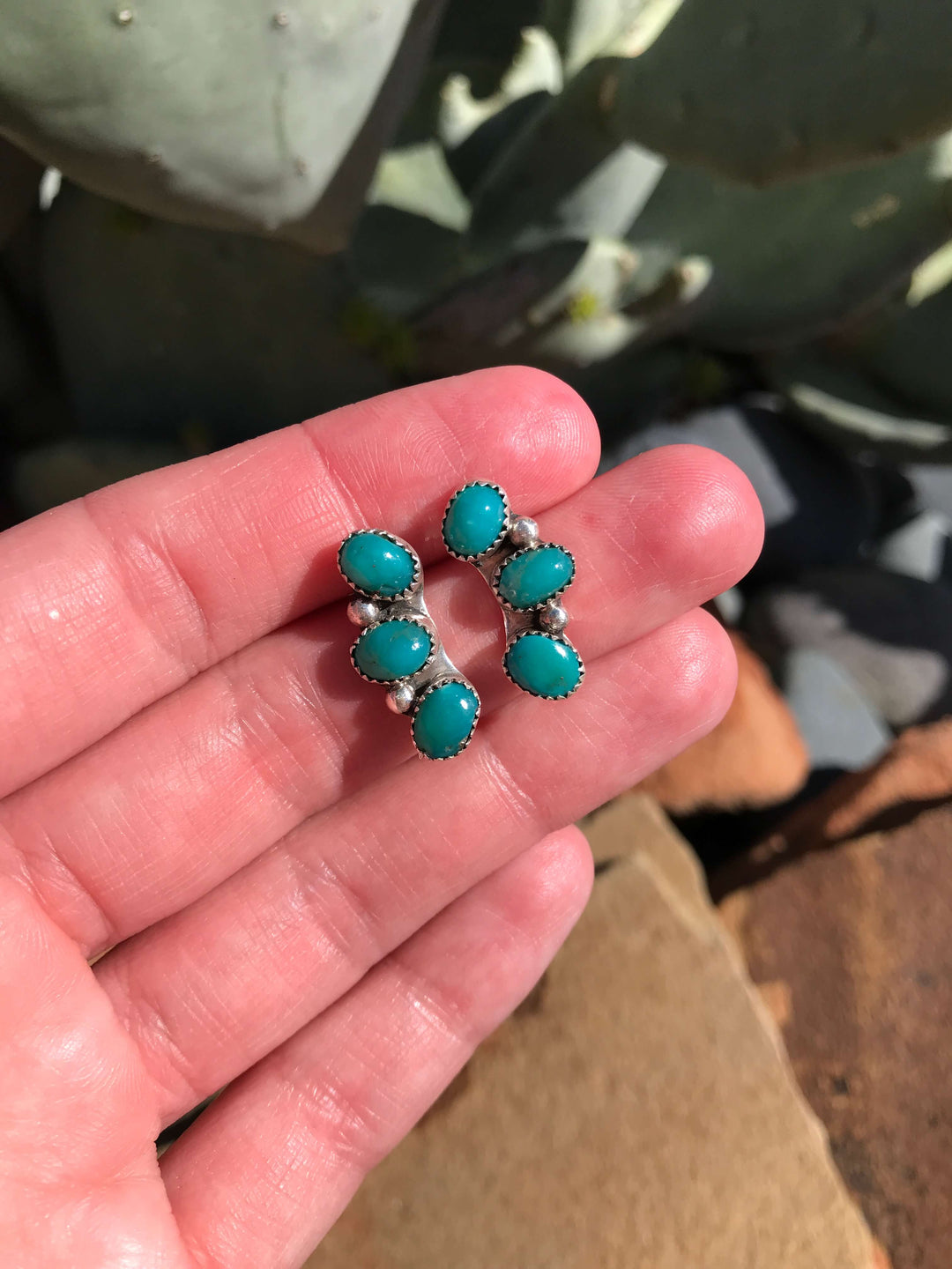 The Willow Creek Earrings, 6-Earrings-Calli Co., Turquoise and Silver Jewelry, Native American Handmade, Zuni Tribe, Navajo Tribe, Brock Texas