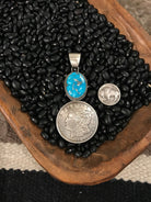 The Liberty Dollar Pendant, 1-Pendants-Calli Co., Turquoise and Silver Jewelry, Native American Handmade, Zuni Tribe, Navajo Tribe, Brock Texas