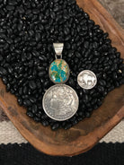 The Liberty Dollar Pendant, 2-Pendants-Calli Co., Turquoise and Silver Jewelry, Native American Handmade, Zuni Tribe, Navajo Tribe, Brock Texas