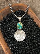 The Liberty Dollar Pendant, 2-Pendants-Calli Co., Turquoise and Silver Jewelry, Native American Handmade, Zuni Tribe, Navajo Tribe, Brock Texas