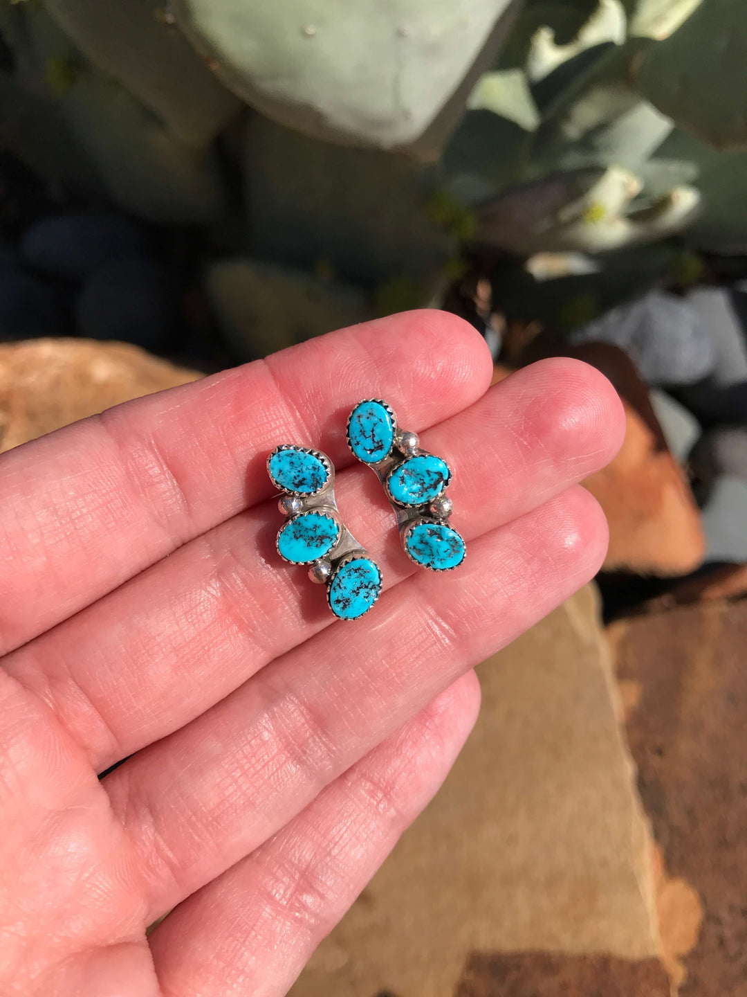 The Willow Creek Earrings, 7-Earrings-Calli Co., Turquoise and Silver Jewelry, Native American Handmade, Zuni Tribe, Navajo Tribe, Brock Texas