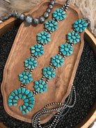 The Castanza Turquoise Statement Necklace Set-Necklaces-Calli Co., Turquoise and Silver Jewelry, Native American Handmade, Zuni Tribe, Navajo Tribe, Brock Texas