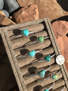 The Petite Turquoise Heart Cuffs-Bracelets & Cuffs-Calli Co., Turquoise and Silver Jewelry, Native American Handmade, Zuni Tribe, Navajo Tribe, Brock Texas