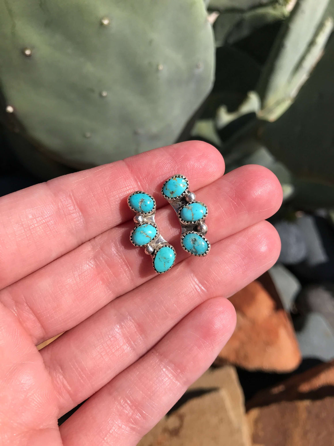 The Willow Creek Earrings, 8-Earrings-Calli Co., Turquoise and Silver Jewelry, Native American Handmade, Zuni Tribe, Navajo Tribe, Brock Texas