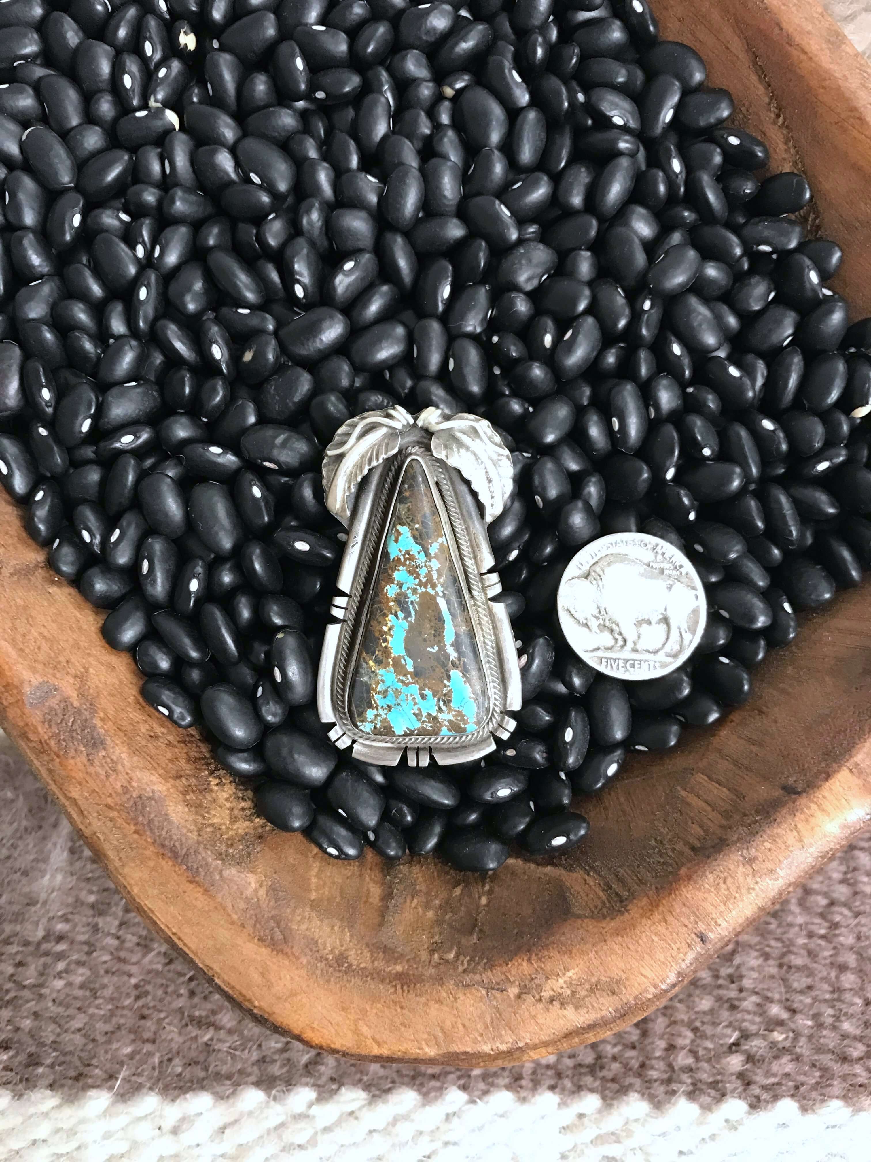The Snake River Ring, Sz 9-Rings-Calli Co., Turquoise and Silver Jewelry, Native American Handmade, Zuni Tribe, Navajo Tribe, Brock Texas