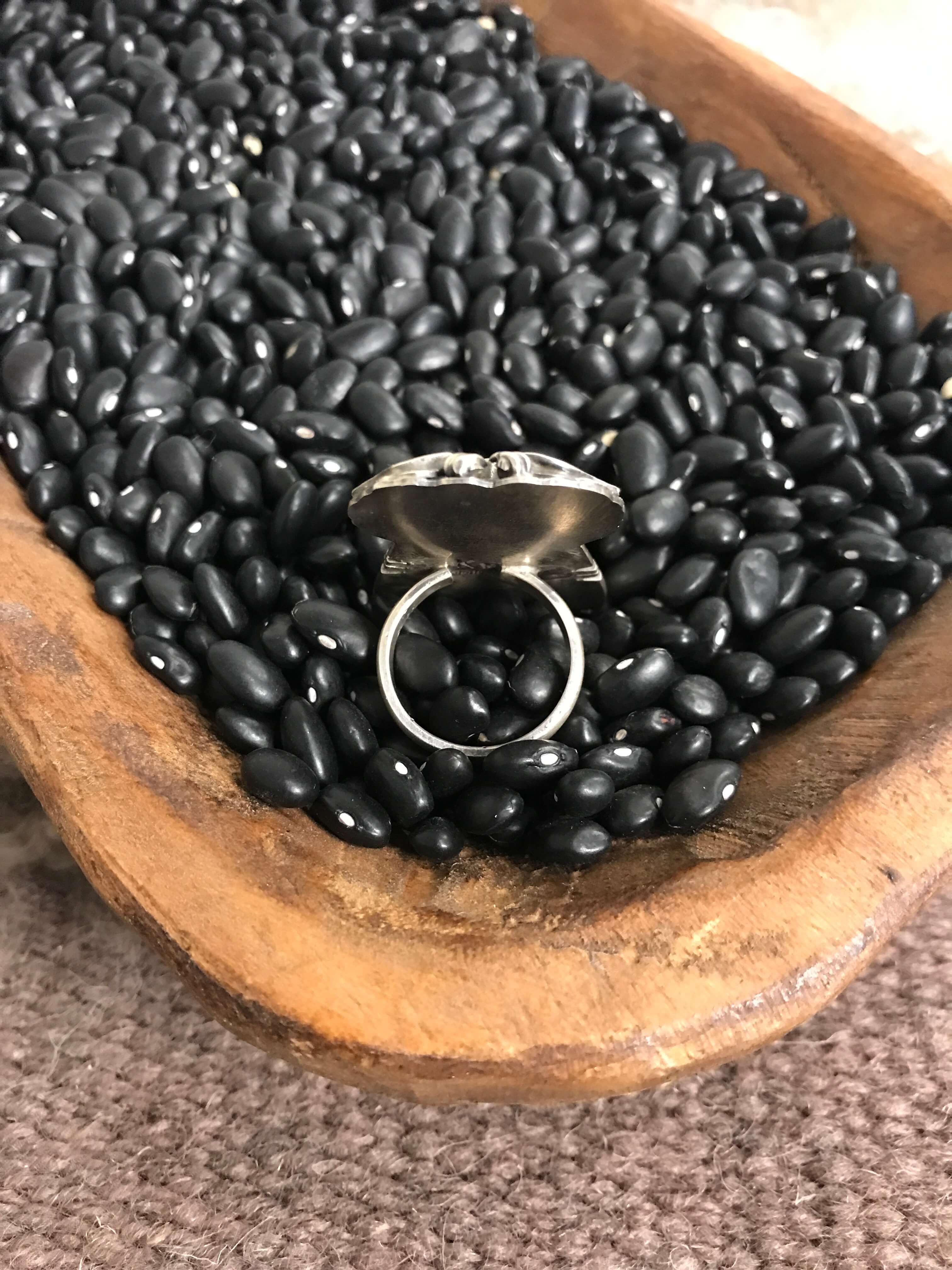 The Snake River Ring, Sz 9-Rings-Calli Co., Turquoise and Silver Jewelry, Native American Handmade, Zuni Tribe, Navajo Tribe, Brock Texas