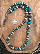 The Canyon Necklace in Blues-Necklaces-Calli Co., Turquoise and Silver Jewelry, Native American Handmade, Zuni Tribe, Navajo Tribe, Brock Texas