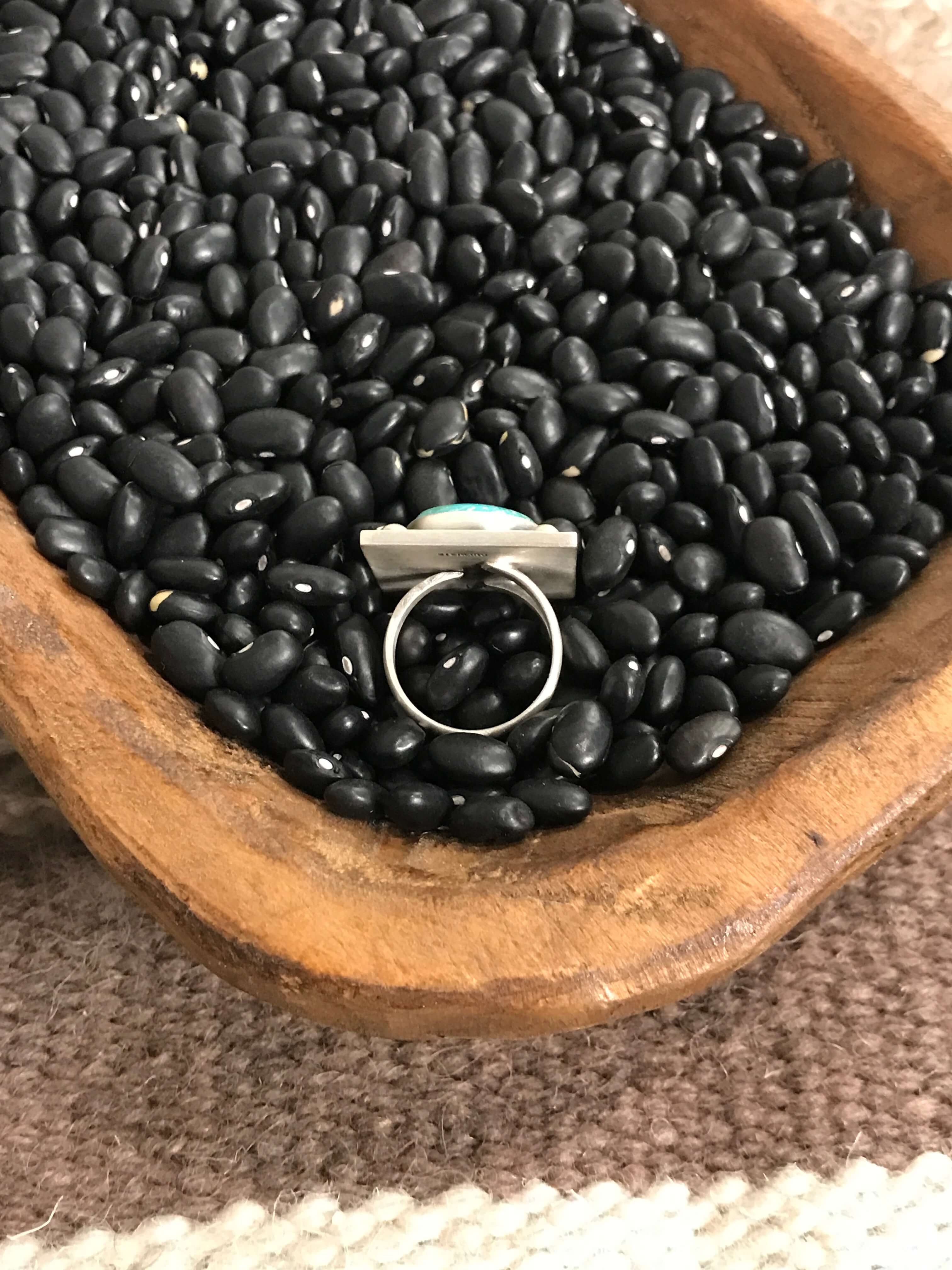 The Sinclair Adjustable Turquoise Ring, 2-Rings-Calli Co., Turquoise and Silver Jewelry, Native American Handmade, Zuni Tribe, Navajo Tribe, Brock Texas