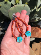 The Candela Turquoise and Spiny Earrings-Earrings-Calli Co., Turquoise and Silver Jewelry, Native American Handmade, Zuni Tribe, Navajo Tribe, Brock Texas