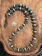 The Canyon Necklace in Greens-Necklaces-Calli Co., Turquoise and Silver Jewelry, Native American Handmade, Zuni Tribe, Navajo Tribe, Brock Texas