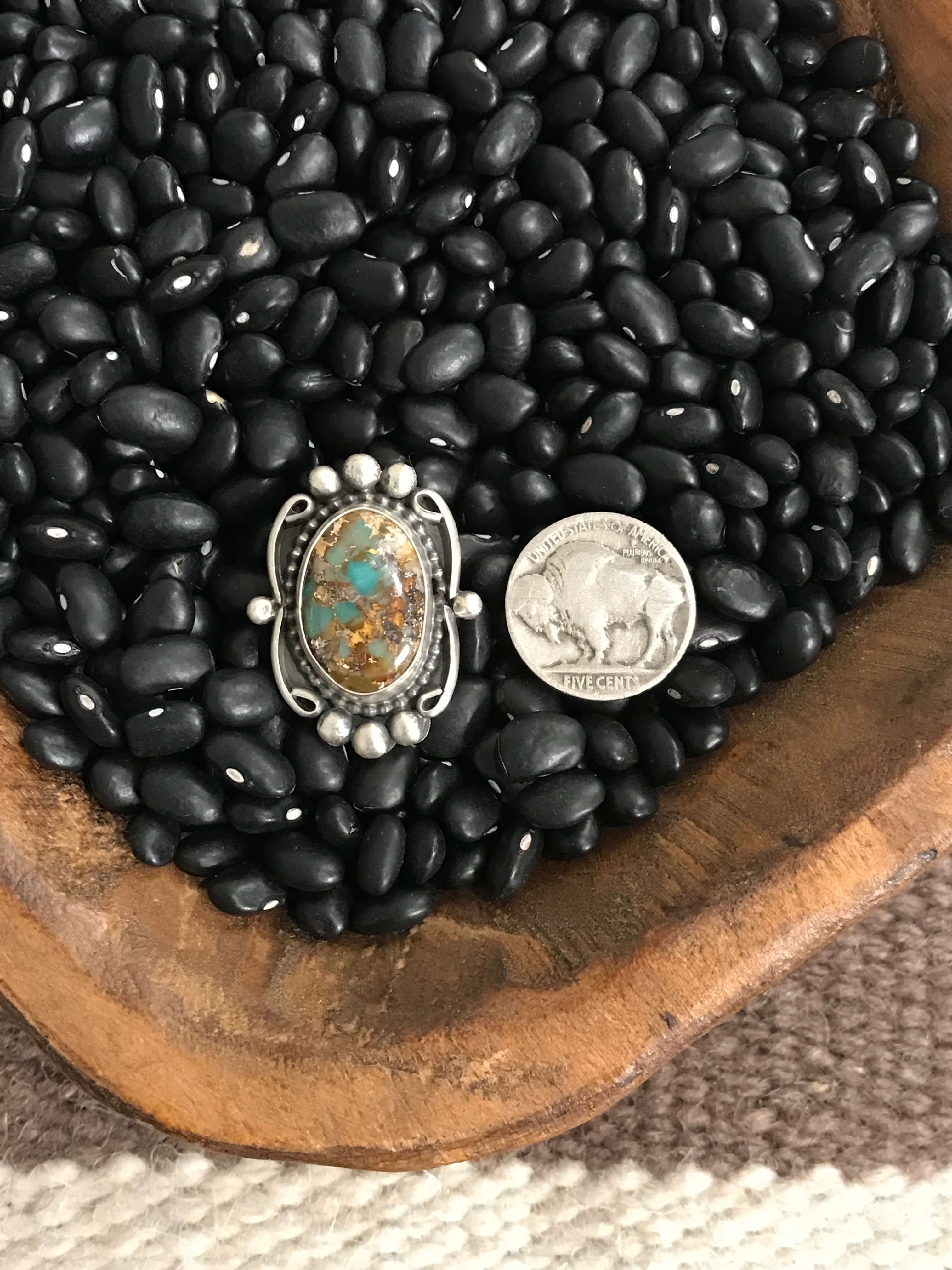 The Eddy Adjustable Turquoise Ring-Rings-Calli Co., Turquoise and Silver Jewelry, Native American Handmade, Zuni Tribe, Navajo Tribe, Brock Texas