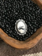 The Sierra Blanca Ring, Sz. 8-Rings-Calli Co., Turquoise and Silver Jewelry, Native American Handmade, Zuni Tribe, Navajo Tribe, Brock Texas