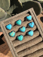 The Roper Adjustable Heart Rings-Rings-Calli Co., Turquoise and Silver Jewelry, Native American Handmade, Zuni Tribe, Navajo Tribe, Brock Texas